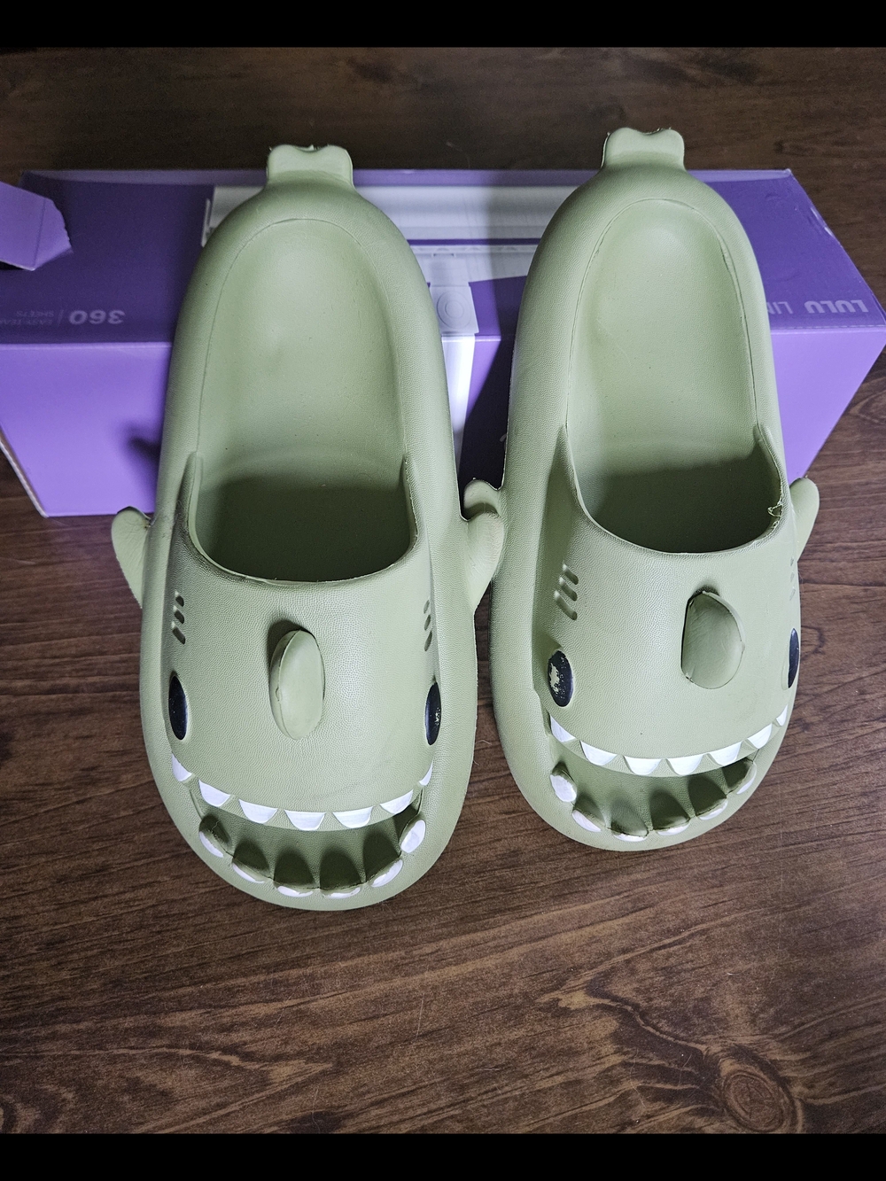 Kids Green Shark Slip-On Shoes